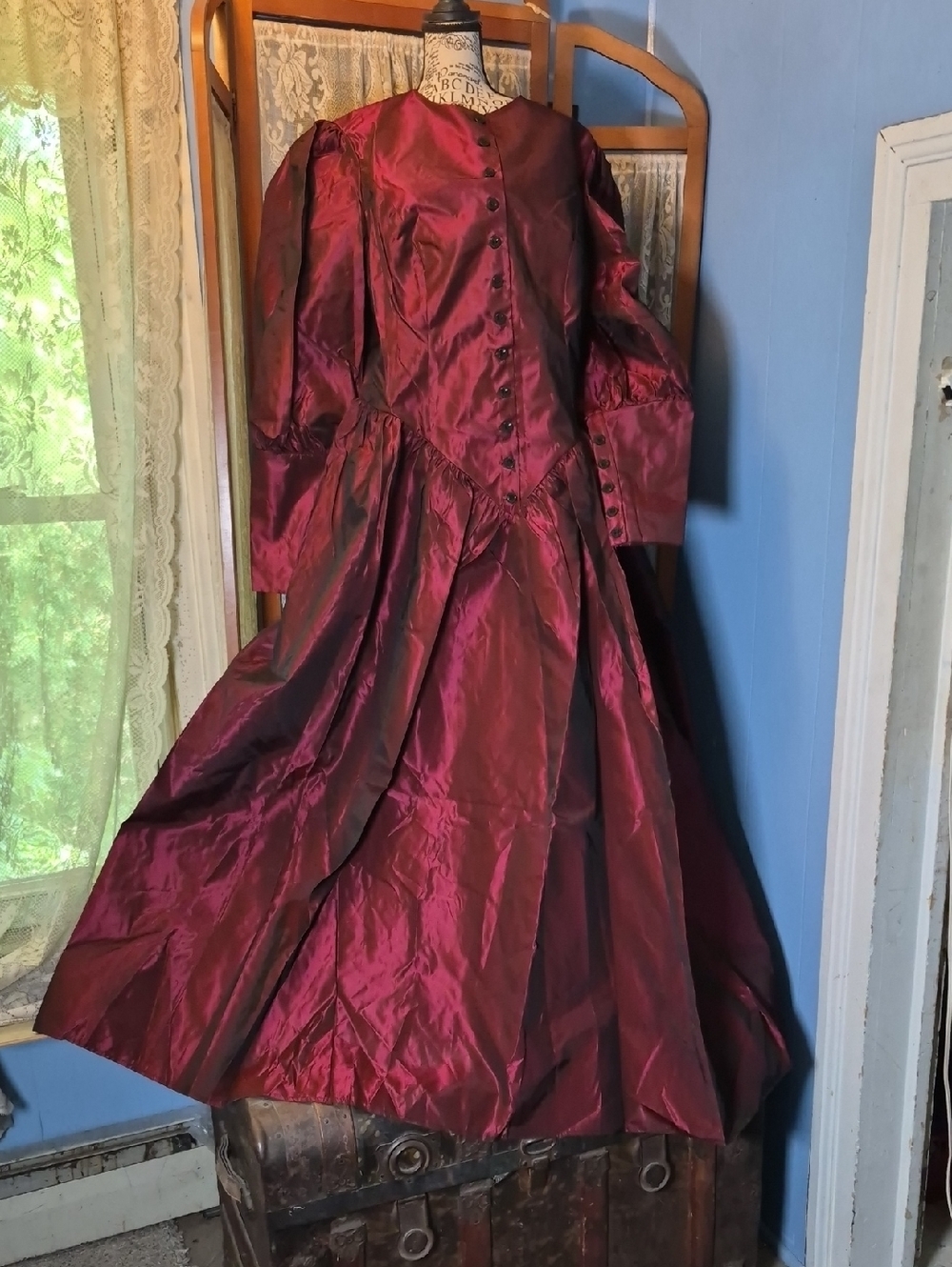 Recollections Vintage-Inspired Burgundy Women’s Dress